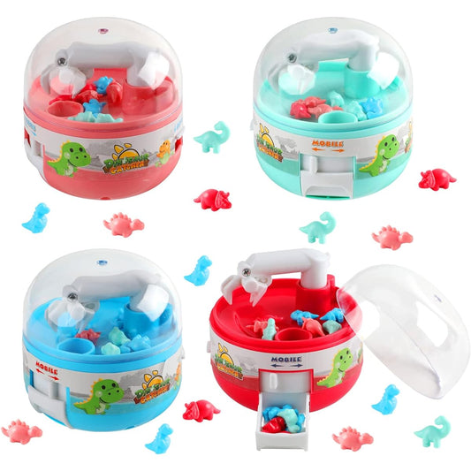 4 Pcs Mini Claw Machine Mini Dinosaur Claw Machine Dinosaur Prizes Claw Machine Game for Kids Small Toys Classroom Prizes Carnival Birthday Gifts Pinata Fillers Party Favors for Boys and Girls 8-12