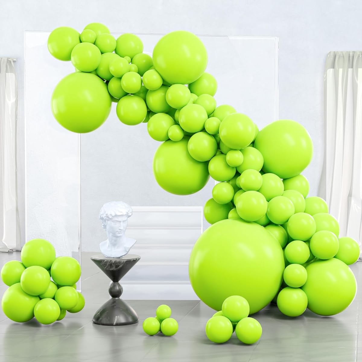 PartyWoo Lime Green Balloons 127pcs 2065