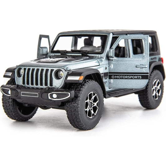 WAKAKAC 7 Door Wrangler Toy Car 1/32 Diecast Pull Back Model Car with Sound and Light Toy Vehicles for Girls Boys Festival Gift Silver Car