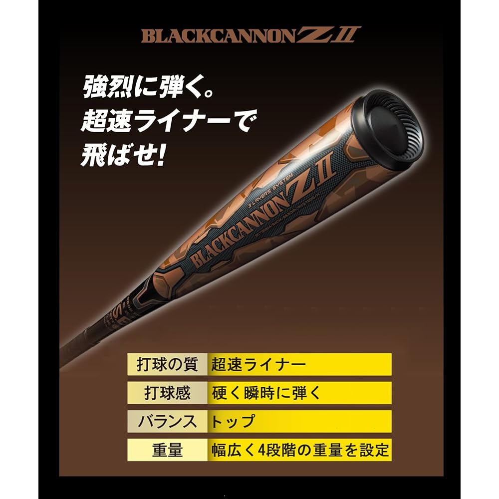 ZETT Baseball Softball Bat Compatible with New Softball Black Cannon Z2 FRP (Made of Carbon) Black (1900)