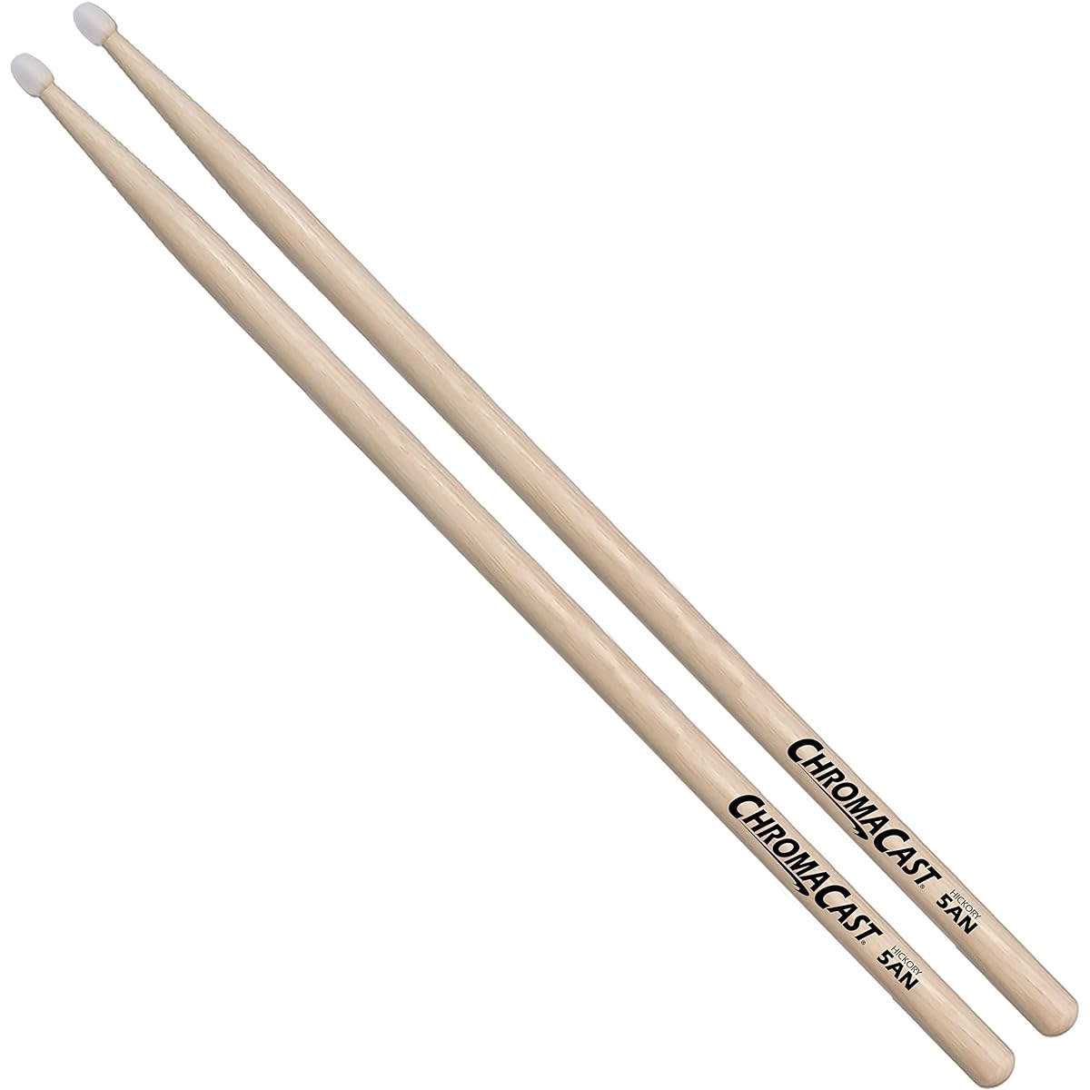ChromaCast CC-5AN-12 5A USA Hickory Drumsticks with Nylon Tip, 12-Pair
