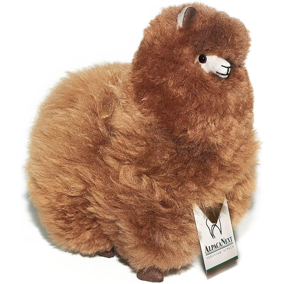Baby Alpaca Fur Toy - Alpaca Figure - Soft and Cuddly Stuffed Animal (9-Inch, Brown)