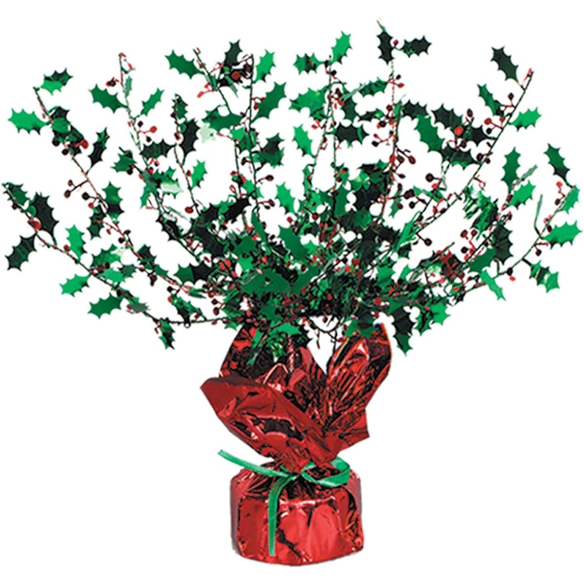 Holly & Berry Gleam 'N Burst Centerpiece Party Accessory (1 pc) (1 pc) (1 pc) Red
