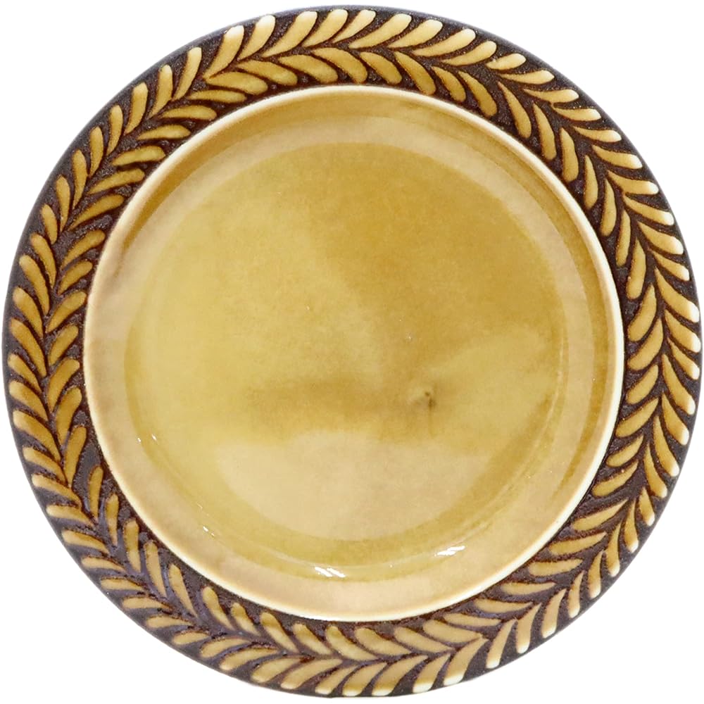 New [Commercial use set] Plate series that lets you feel like a mountain hut 20cm cake plates (caramel) 10-piece set