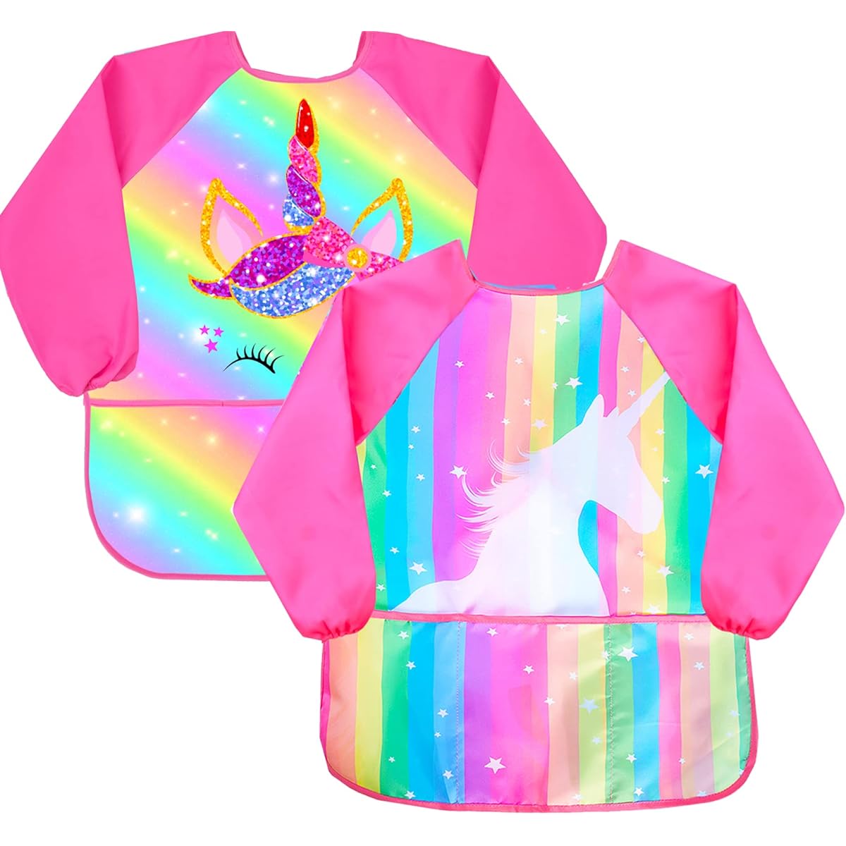 Sylfairy Kids Art Smocks, Waterproof Kids Art Smocks, Kids Art Aprons, Set of 2