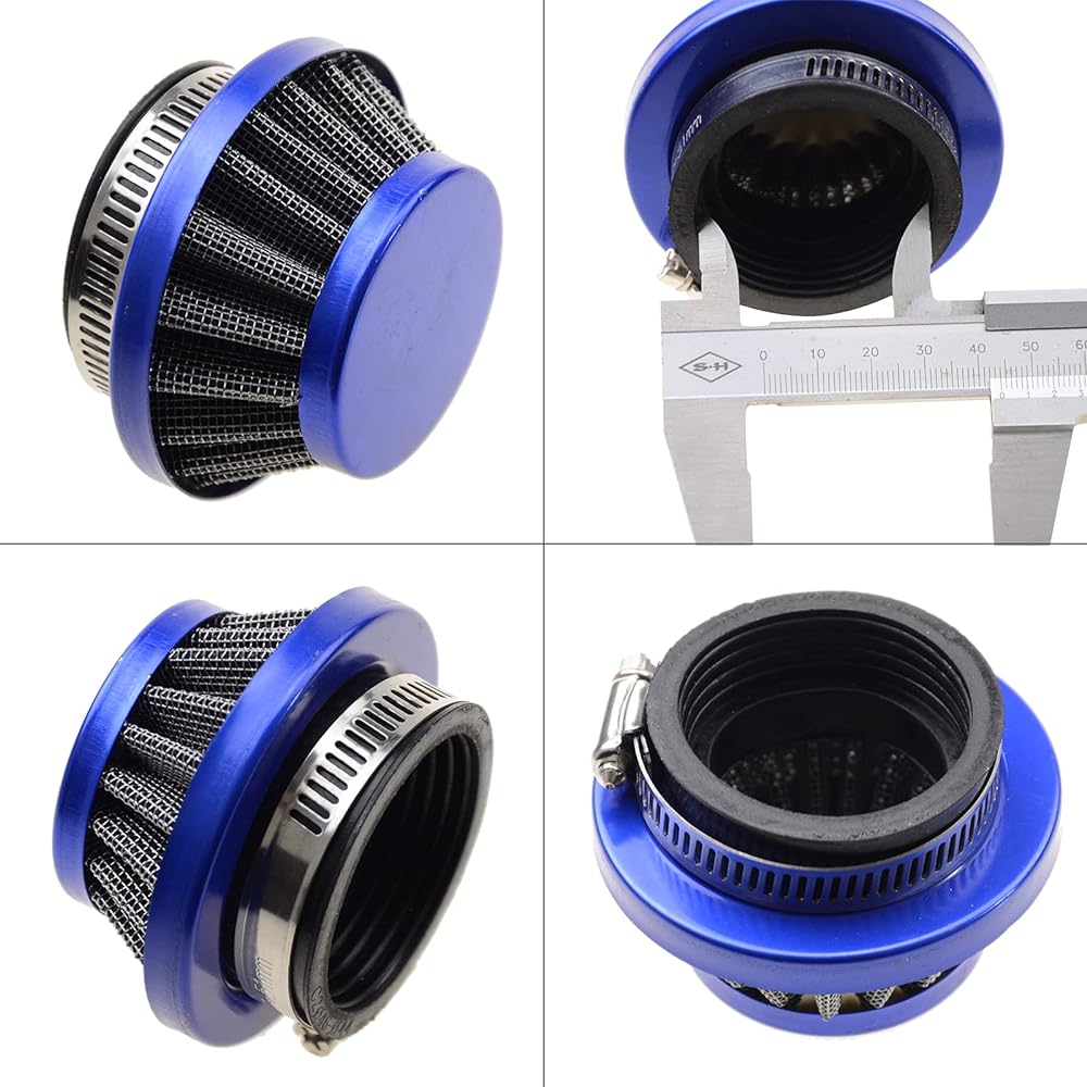 GOOFIT 44mm Air Filter 2 Stroke Aluminum Base Blue Upgrade Kit Replacement for 43cc 47cc 49cc Scooter ATV Mini 4 Wheel Pocket Bike