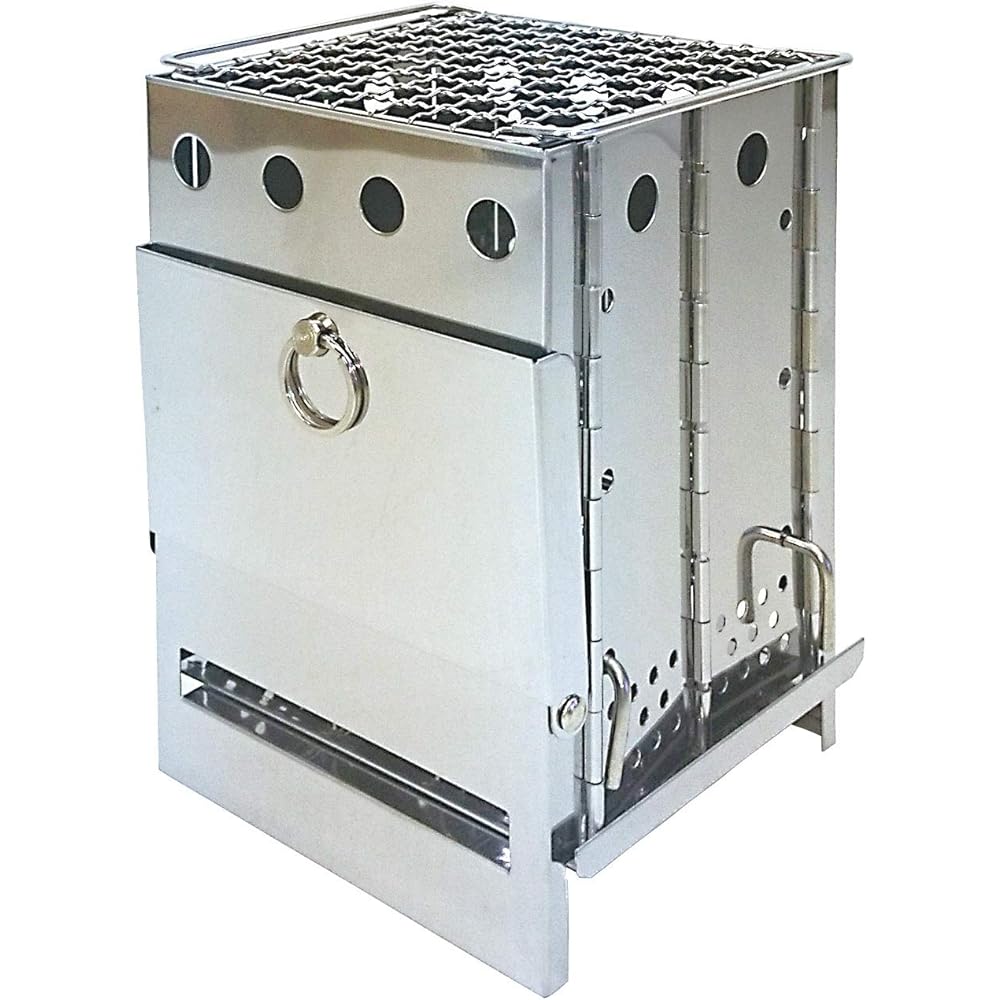 BUNDOK Box Stove BD-470 Fire Stand Camping Touring Silver