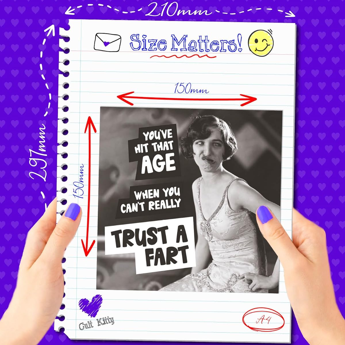 Cult Kitty - Can't Trust A Fart - Rude Birthday Cards for Women - Funny Birthday Cards for Her - Sassy Mom Birthday Cards - Dad Birthday Cards - Unique, Witty Birthday Cards for Friends