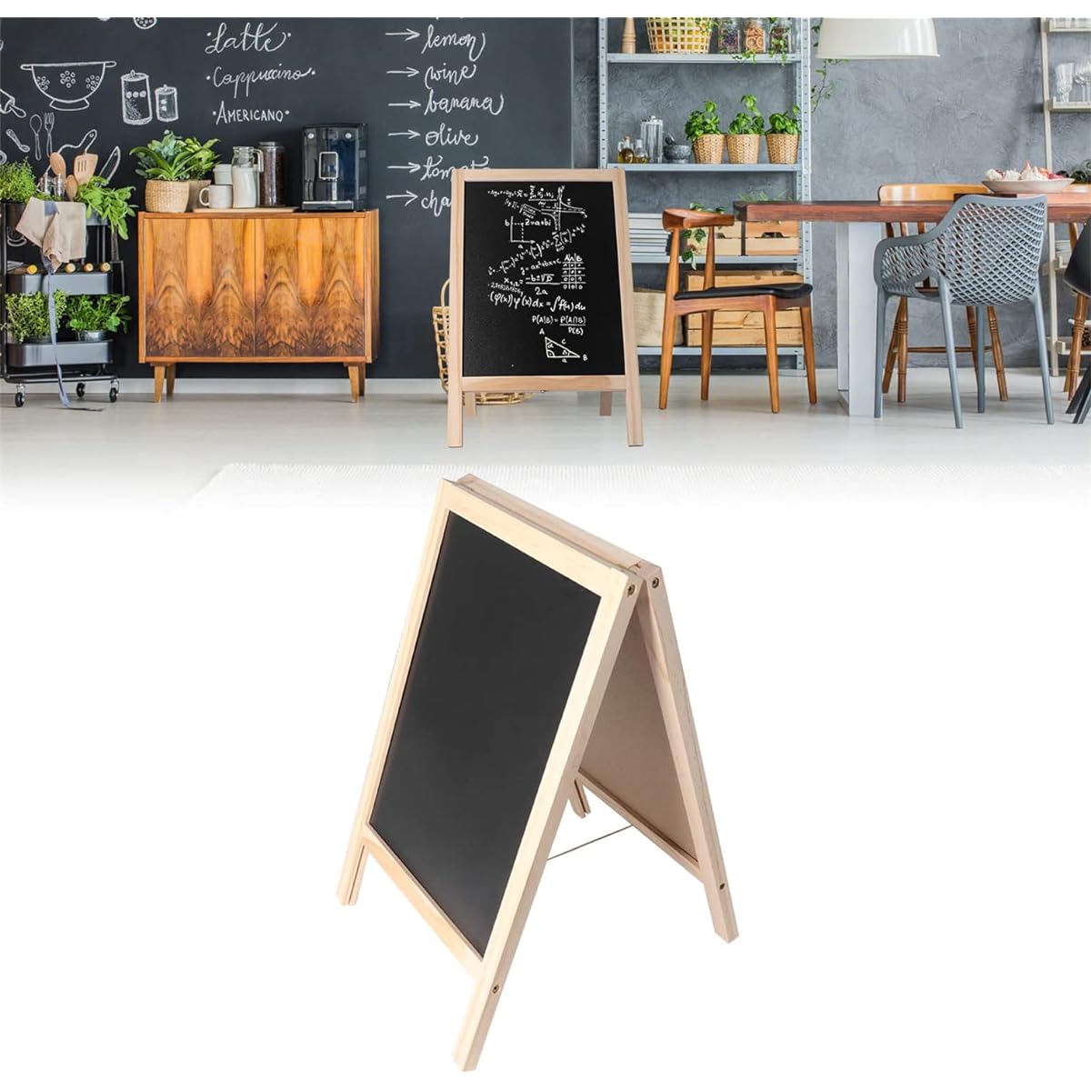 Easel for Kids Wooden Art Easel Double Sided Whiteboard and Chalkboard Kids Easel Double Sided Foldable Standing Large Painting Space Poplar Construction Wooden Easel 25x40cm with Accessories