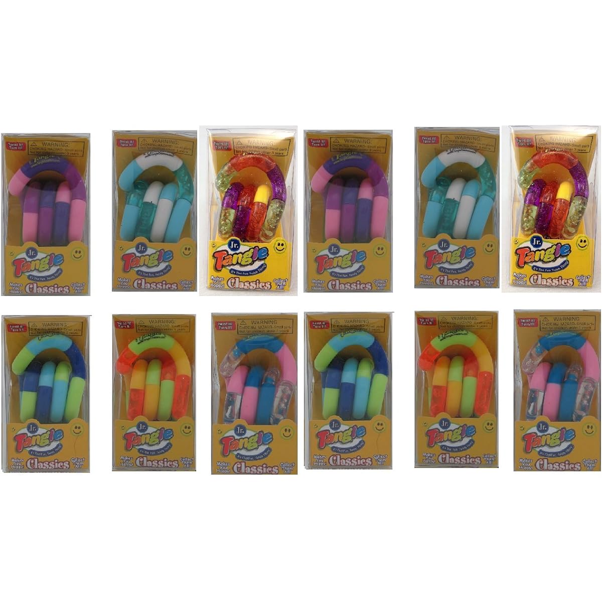 Set of 12 Tangle Jr. Original Fidget Toys Colors as shown