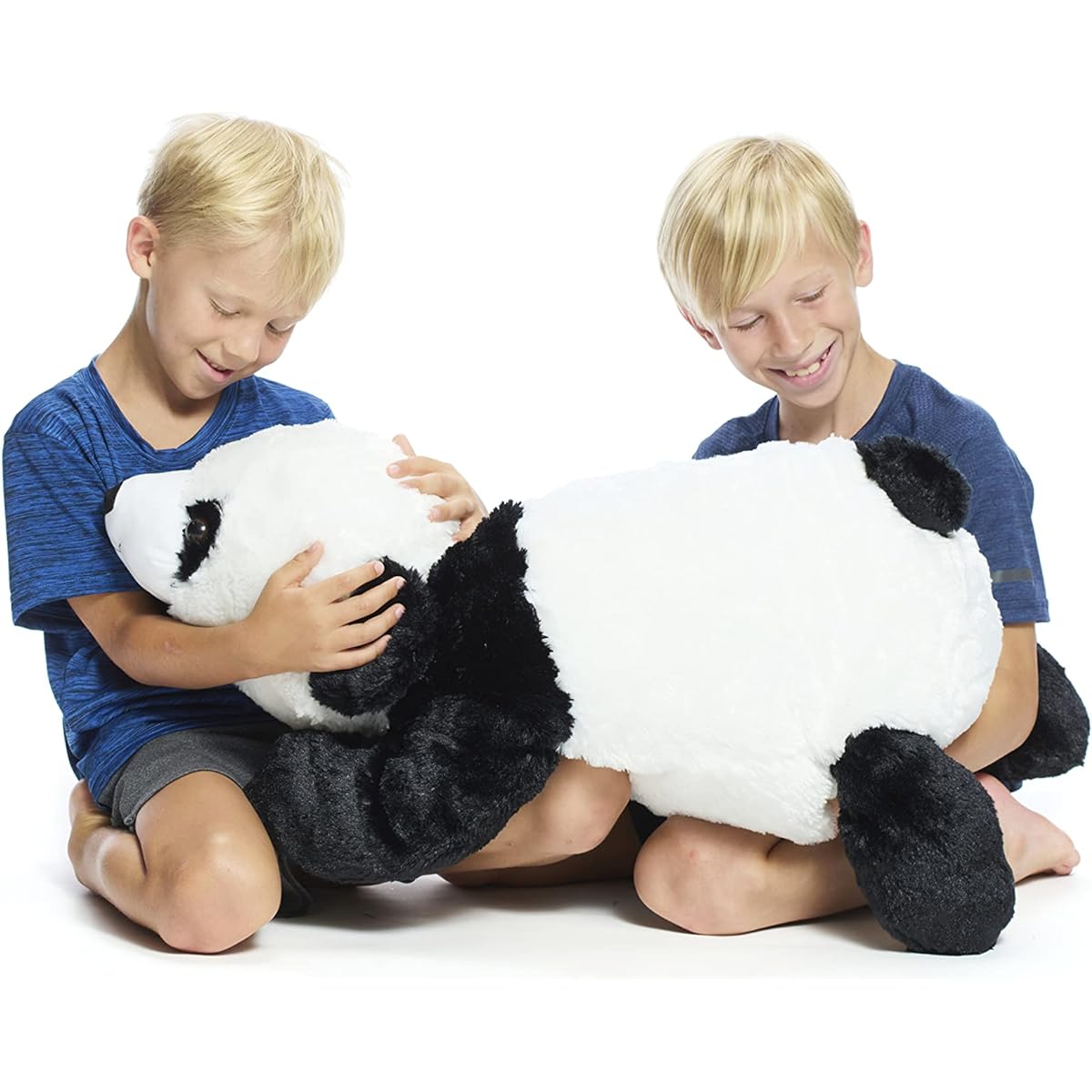 RB Royal Brooks Jumbo Panda Bear Stuffed Animal Giant Sleeping Plush Toy for Kids 35" x 15" Big Black White Fluffy Soft for Boys and Girls