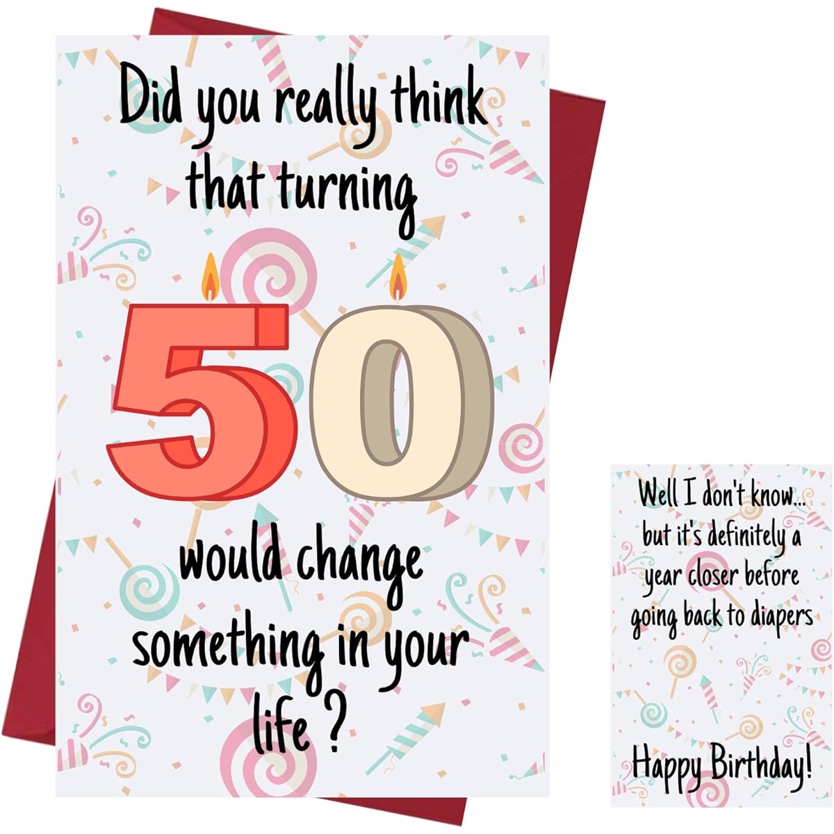 Funny 50th Birthday Cards for Women and Men - For Friends, Family, Lovers, etc. - Funny Birthday Cards 50 Years Old - Perfect Funny Birthday Cards for 50th Anniversary - Envelope Included