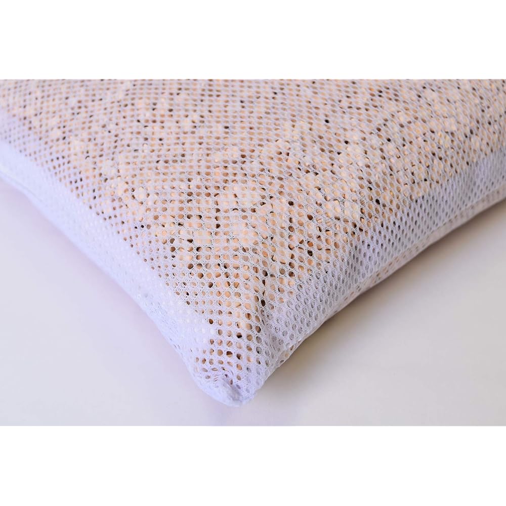 Kiso Crafts Pillow, Made in Japan, Wooden Hinoki Square Ball (Large), Mesh Bag Included, Pillow Cover Included, Doesn't Get Stuffy