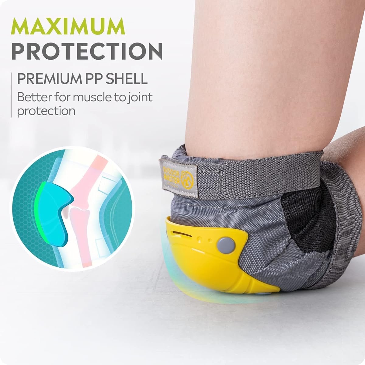 OutdoorMaster Kids/Youth Protective Gear - Knee Pads, Elbow Pads, Wrist Guards 6-in-1 Set for Bikes, Roller Skates, Skateboards, Inline Skates, Hoverboards, Pennyboards - Little Bee - Medium