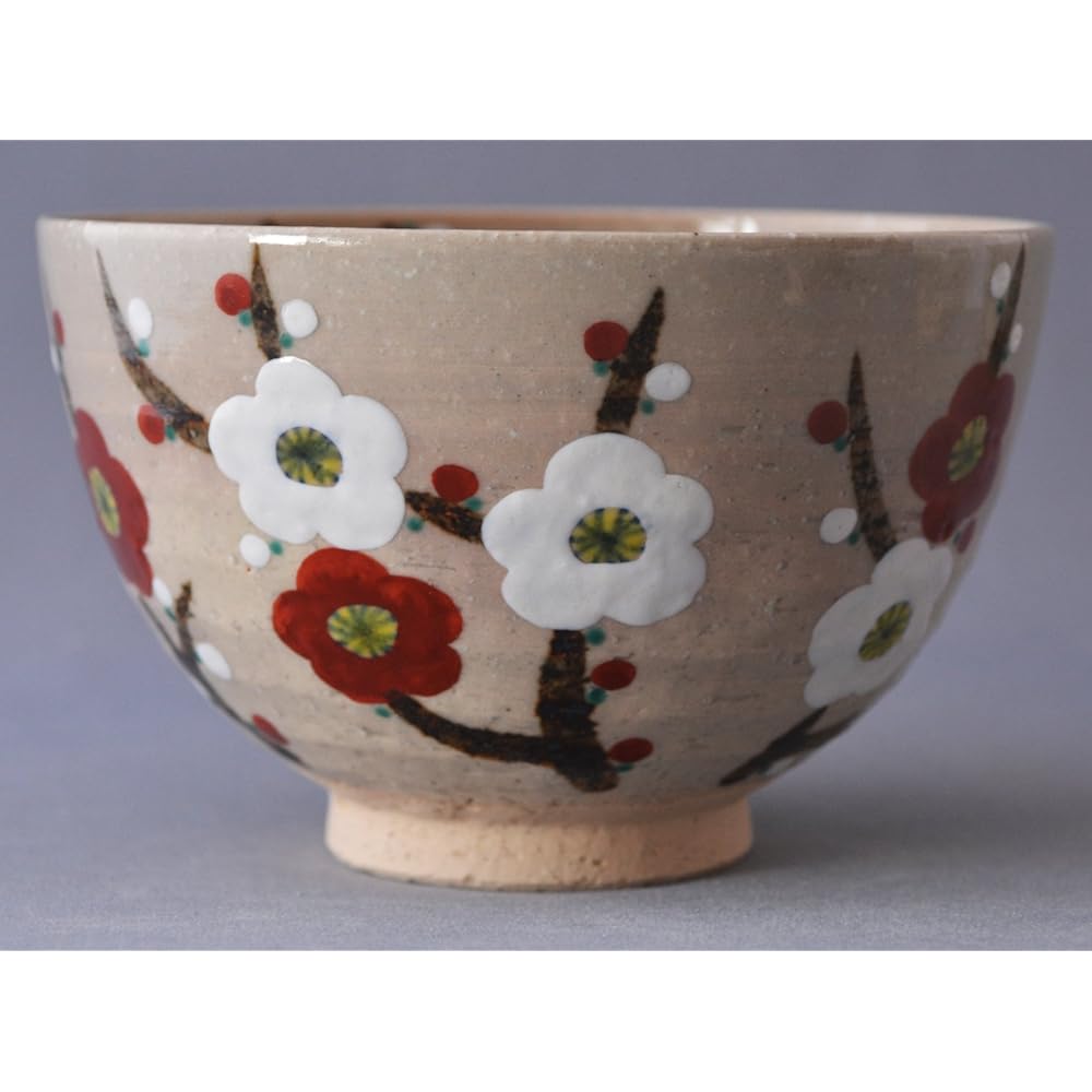 Maeken Kyo ware Kiyomizu ware Hokuya kiln Matcha bowl Plum K3-1