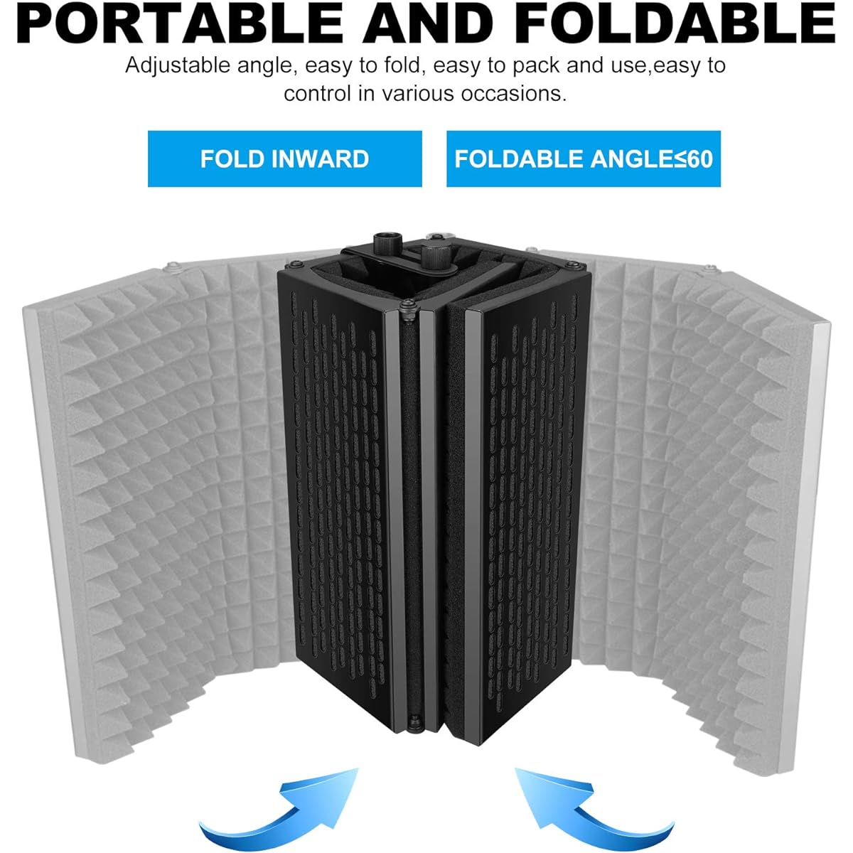 Aokeo Isolation Shield, Professional Microphone Shield Foldable Adjustable Microphone Isolator Panel for Condenser Microphone Recording Equipment Studio (AO-505)