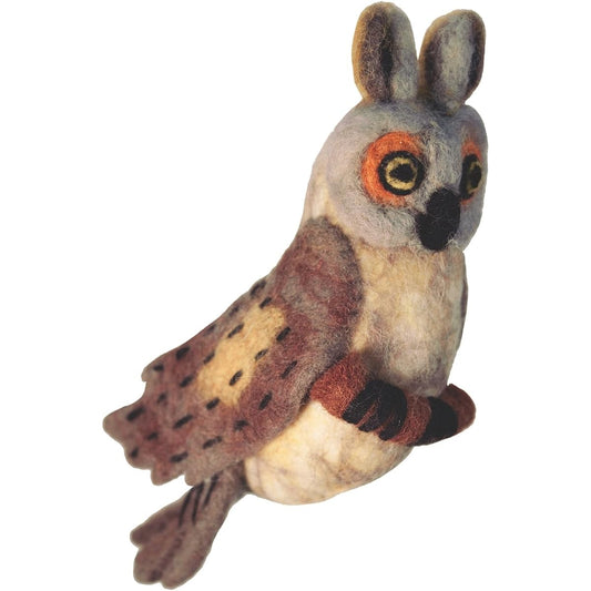 Wild Woolies Felt Bird Garden Ornament - Great Horned Owl