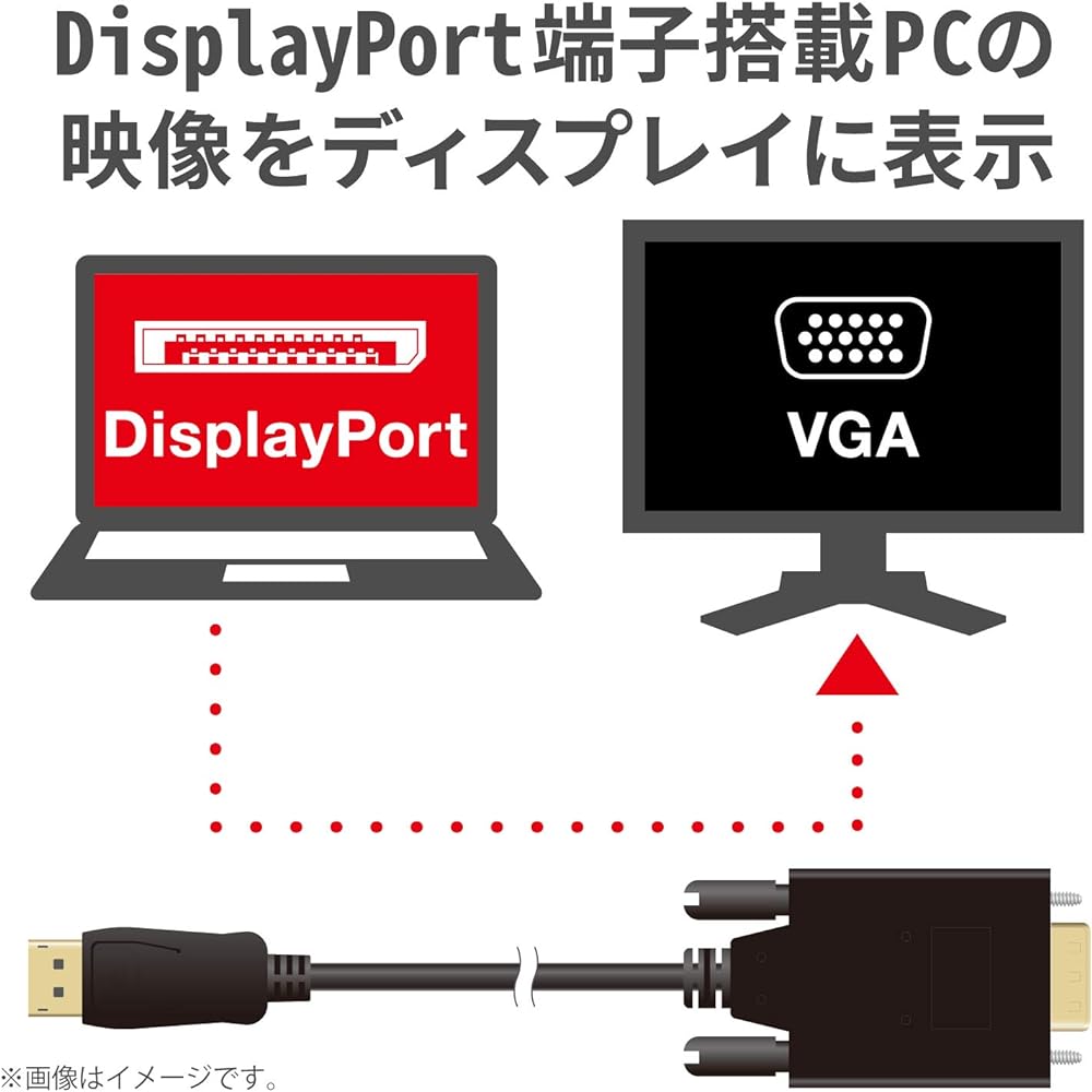 ELECOM Conversion Cable DisplayPort VGA 1.0m Black CAC-DPVGA10BK