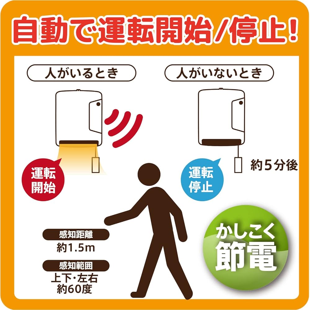 ZEPEAL Dressing room heater with human sensor DWC-A1221-WH