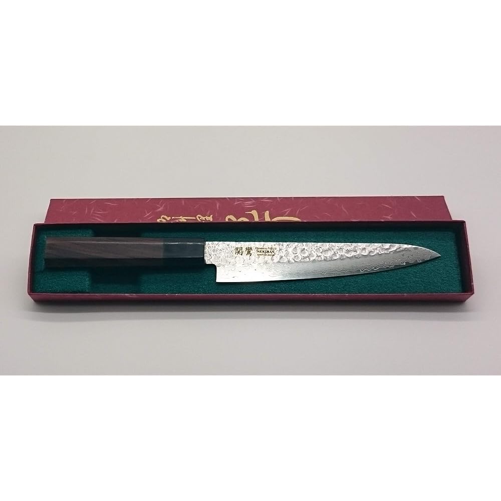 "Kanran" Seki's cutlery Petty knife 135mm Octagonal handle N series Professional high quality knife V Gold No. 10 17 layer Damascus hammer HRC59.5-60 Takefu special steel