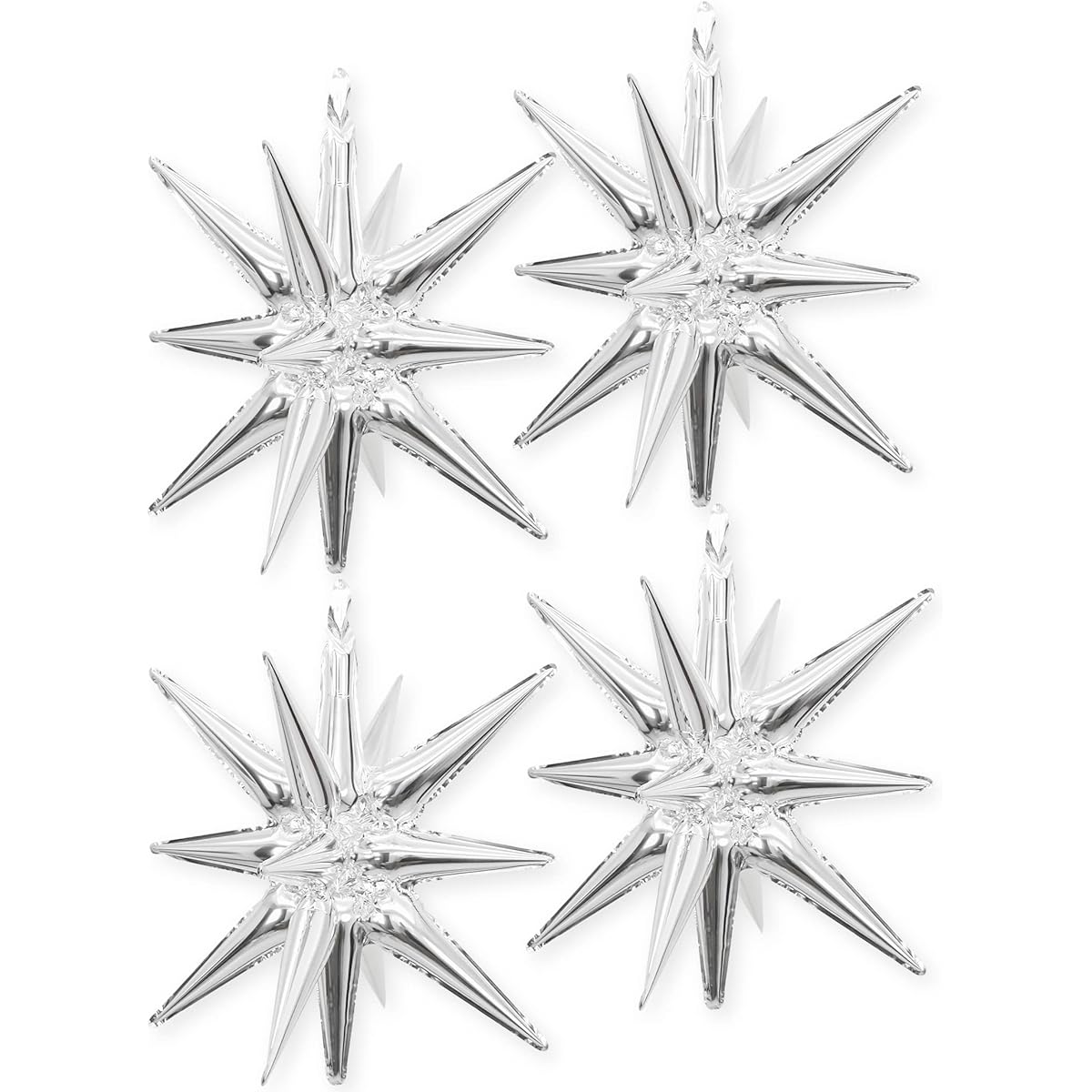 Silver Star Foil Balloons (Silver 4pcs - 42inch)