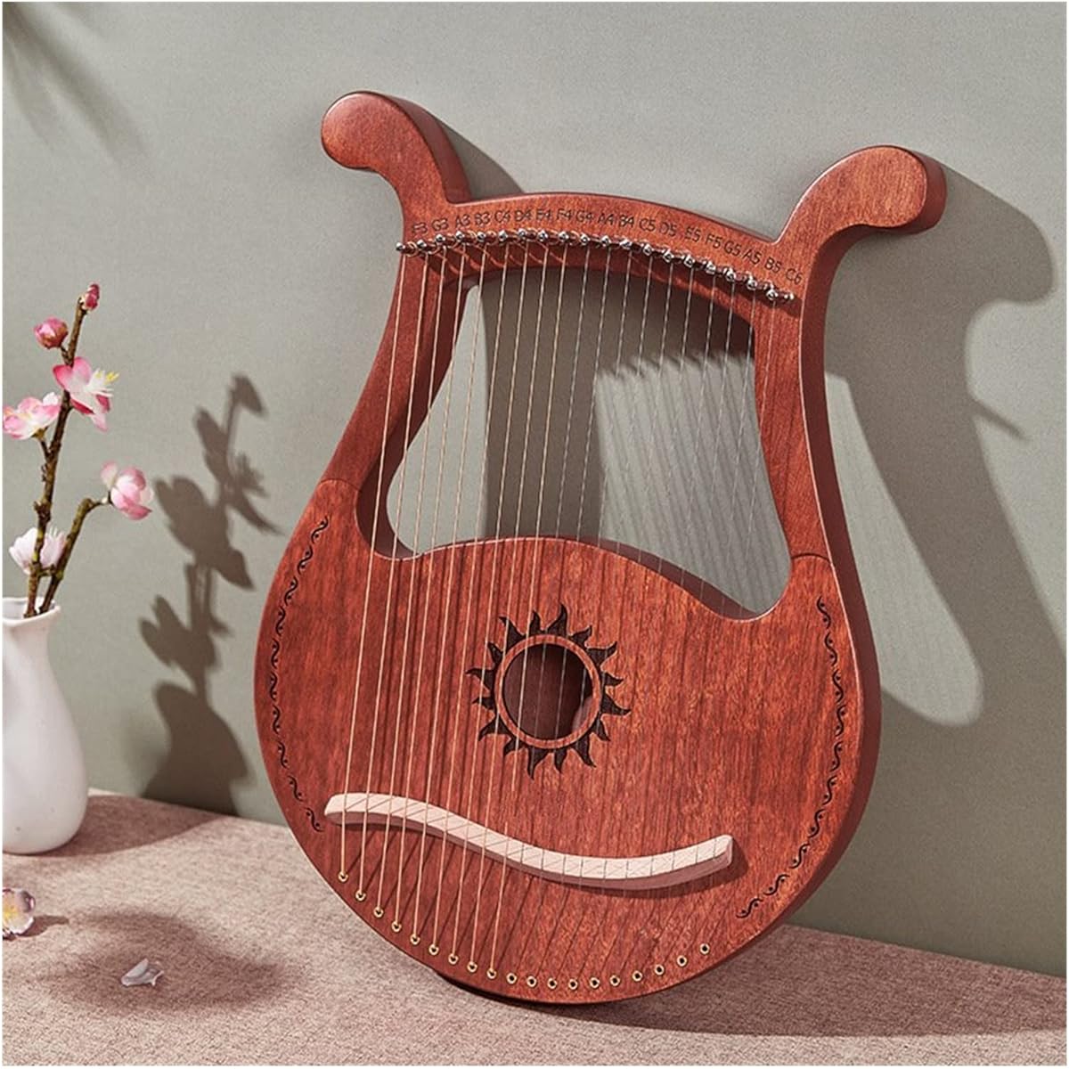 WowZza 19 Strings Lyre Spruce Logs Har/Mahogany