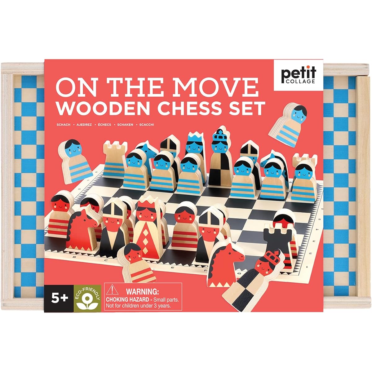 Petit Collage On The Move Wooden Chess Set