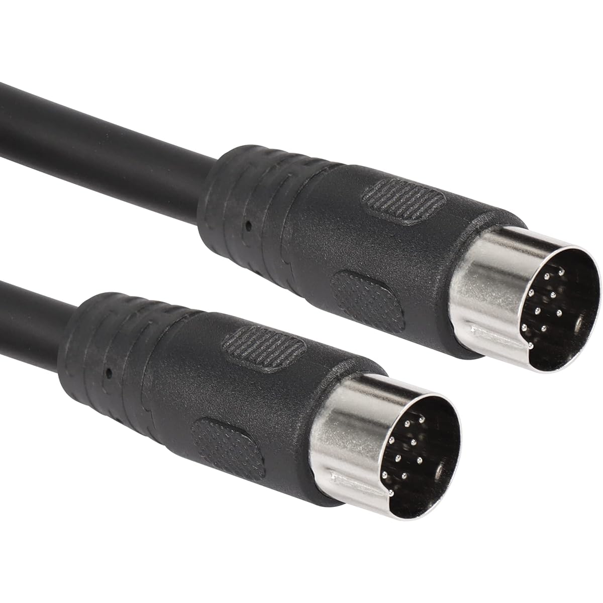 CERRXIAN DIN 13 Pin Male to Male Electrical Signal Control Cable UL2919 OD9.0MM 13 Pin Extension Cable (M-M) (3m Black)