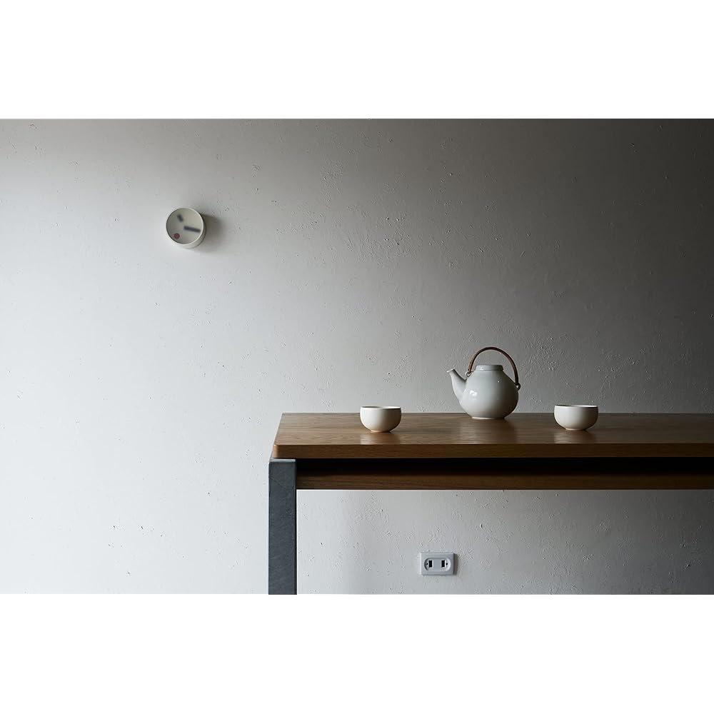 Lemnos Wall Clock Analog Kehai Stucco Aluminum White KM22-01 WH Lemnos Diameter 130 x Thickness 55mm