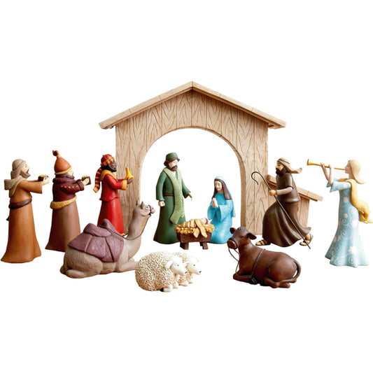 The Nativity Store Home Colorful Resin Nativity Set Nativity Scene Indoor Holiday Decor Family Friendly Christmas Decoration Set of 12