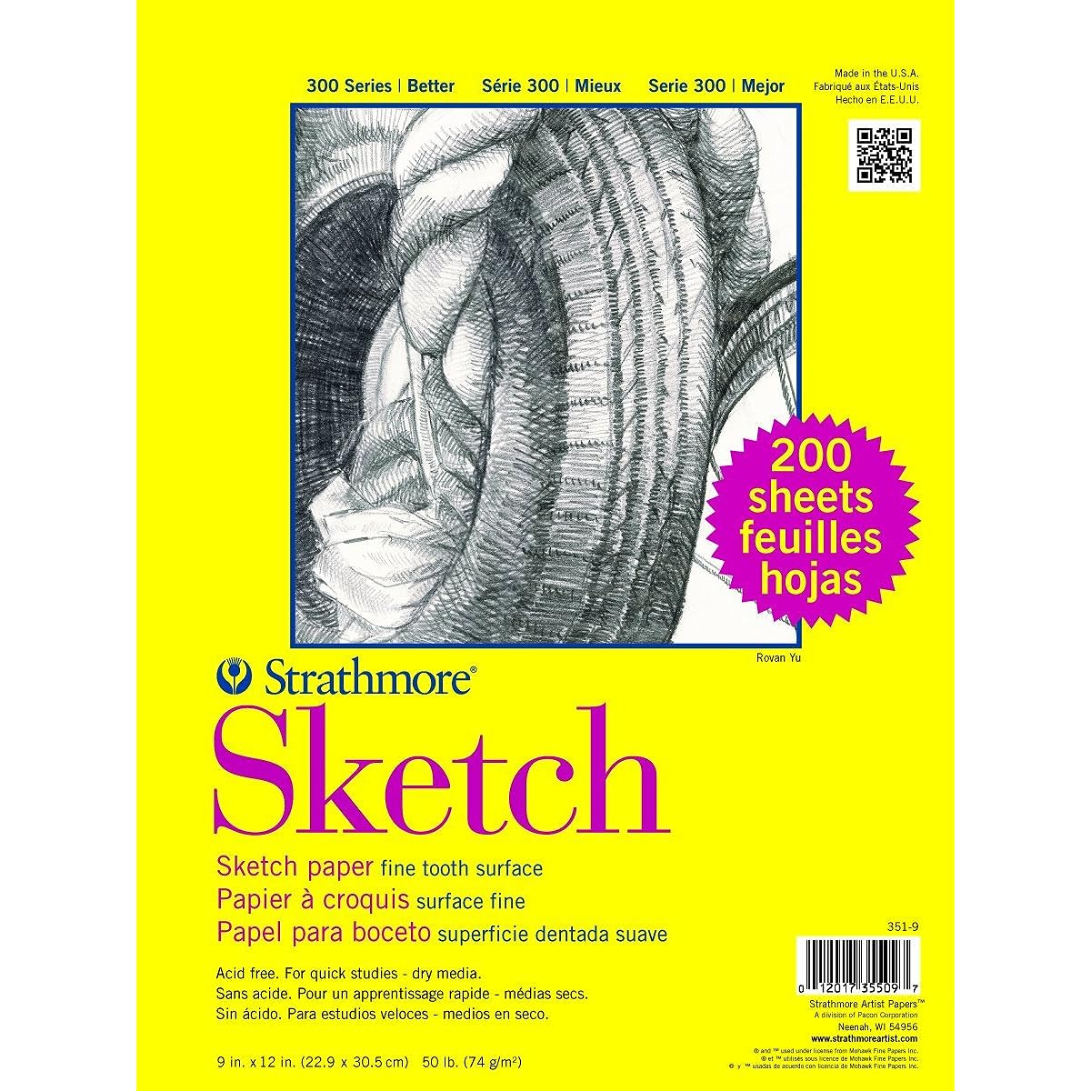Strathmore (351-9 STR-351-9 Sketch Class (200 Pack) 9 x 12 Inch 200 Sheets