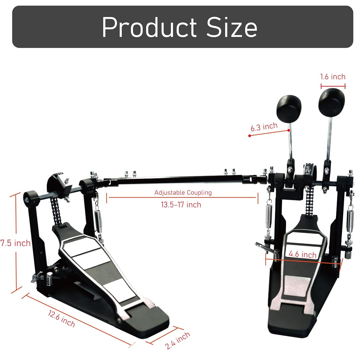 Double Bass Drum Pedal Double Chain Drive Kick Drum Pedal Heavy Duty Drum Pedal Kit Electric Drum and Kick Drum Set