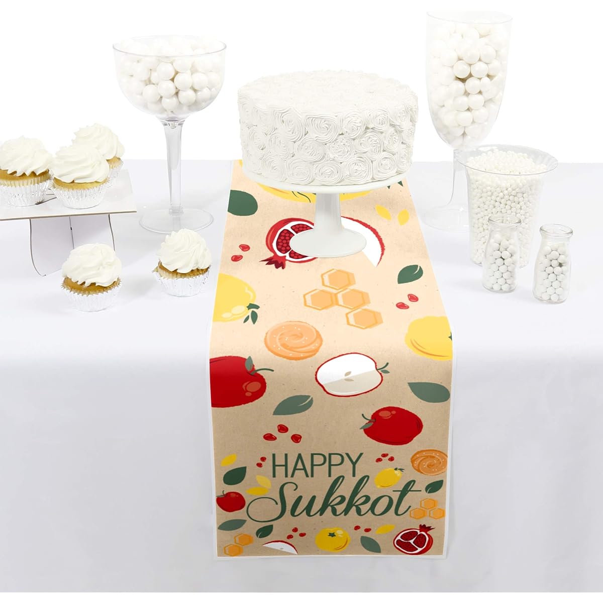Big Dot of Happiness Sukkot - Petit Sukkot Jewish Holiday Paper Table Runner - 12 x 60 inches