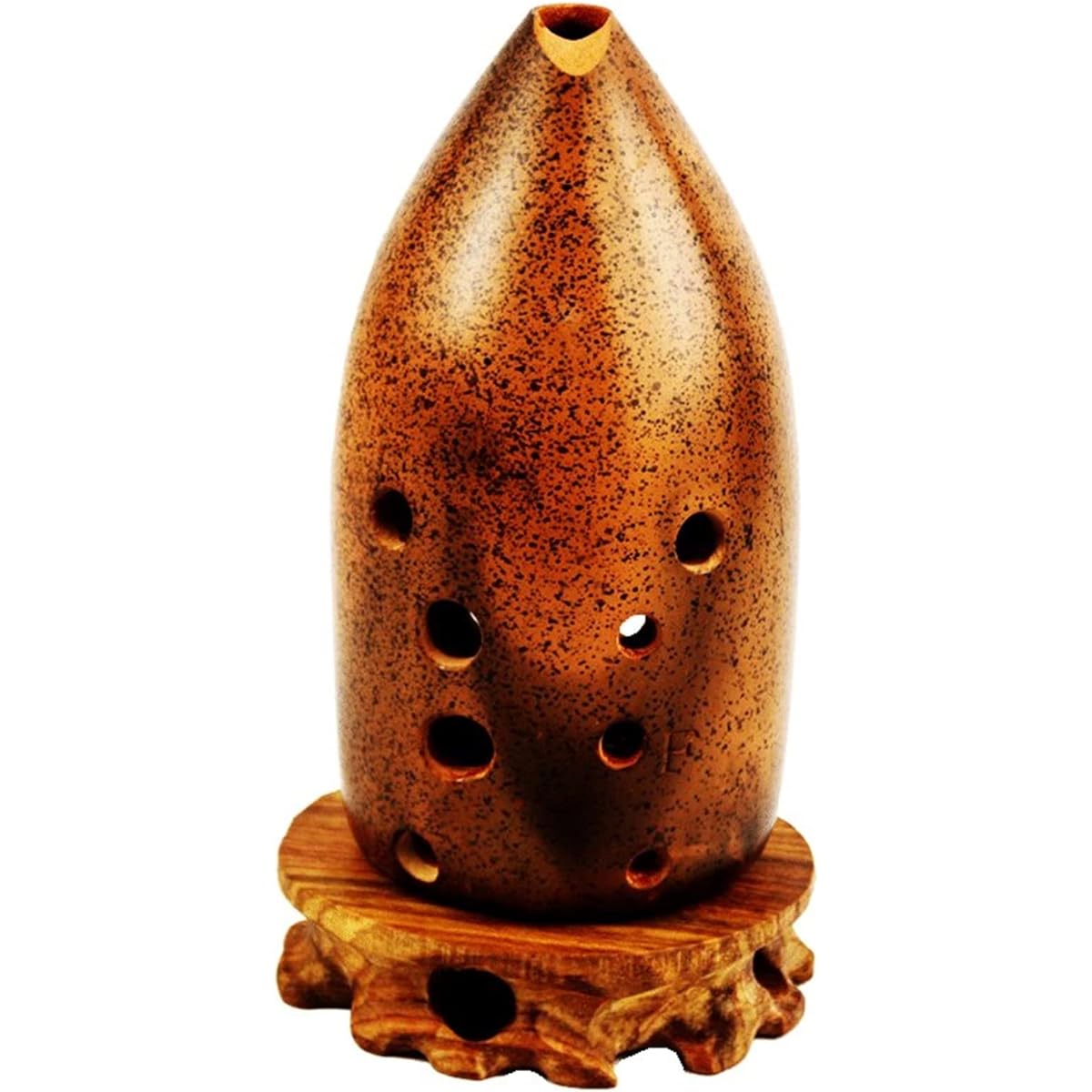 10 Holes Red Ceramic Xun Professional Xun Double Cavity Pen Holder F/G Tone Ceramic Xun Beginner Wind Instrument Ocarina Musical Instrument (Red)