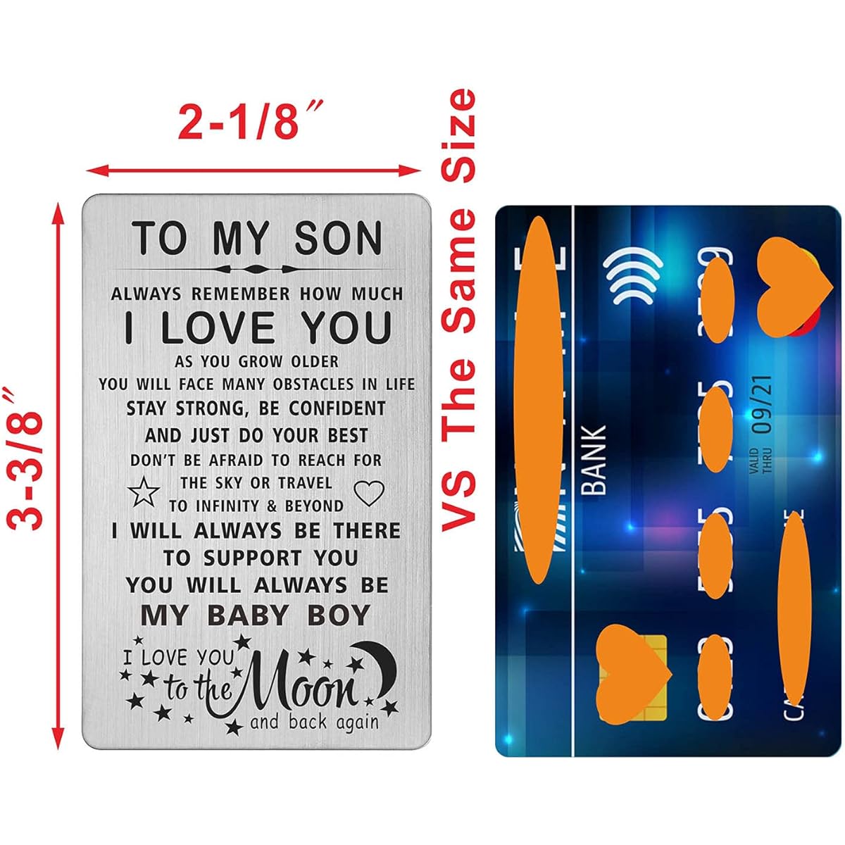 TANWIH I Love You Son Gift Wallet Card Mother Dad Son Graduation Gift Card Mother Father Teen Boy Long Distance Adult Birthday Father's Day Present