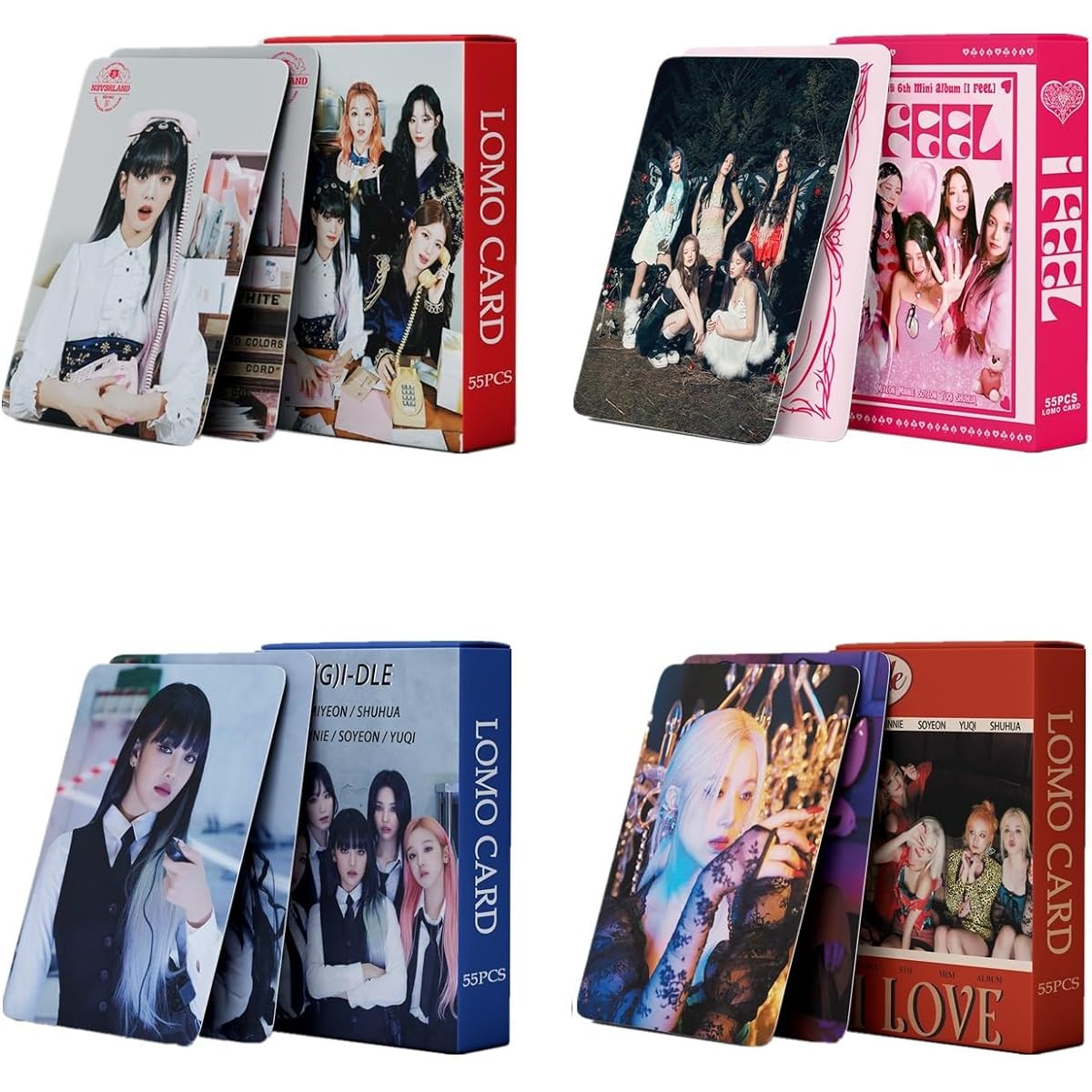 Baosai GI-DLE Lomo Cards GI-DLE Product Photo Cards with Box Double-sided Lomo 4 Packs/220 Cards