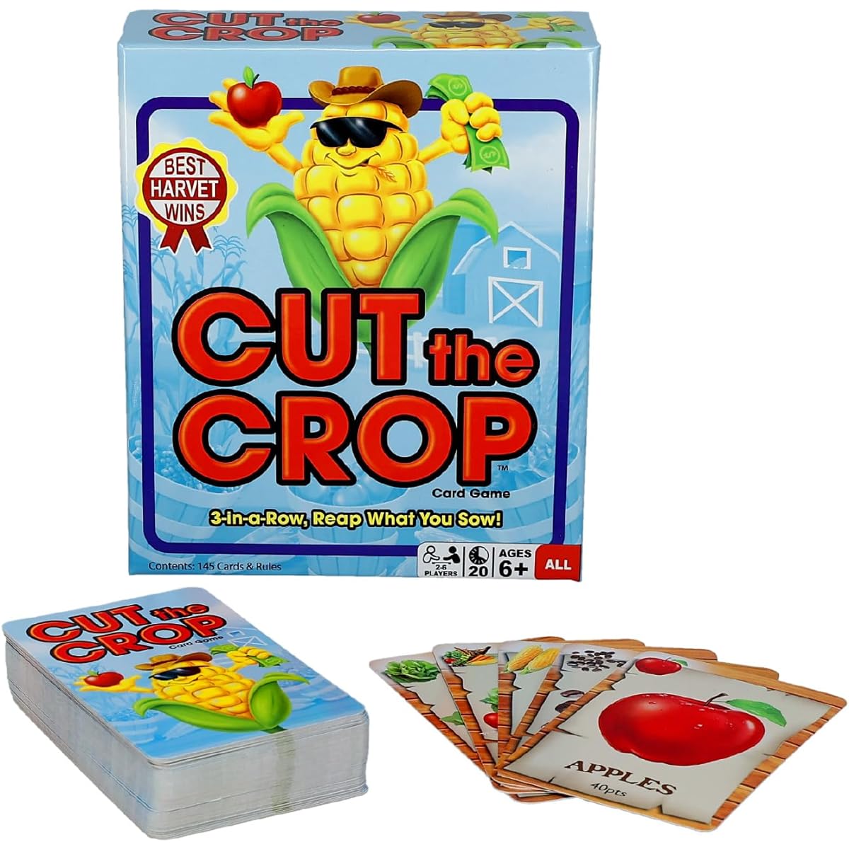 Continuum Games Cut The Crop Card Game, 3" Arrows Farm Themed Matching Memory Game for 2-6 Players, Ages 6+