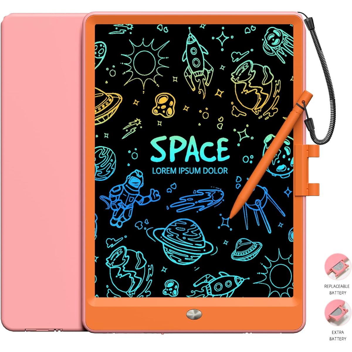 SIXGO LCD Writing Tablet 10 Inch Colorful Paint Pad for Kids Reusable Doodle Board with Erase Button Educational Gift for 3 4 5 6 7 Years Old Toddler Boys Girls