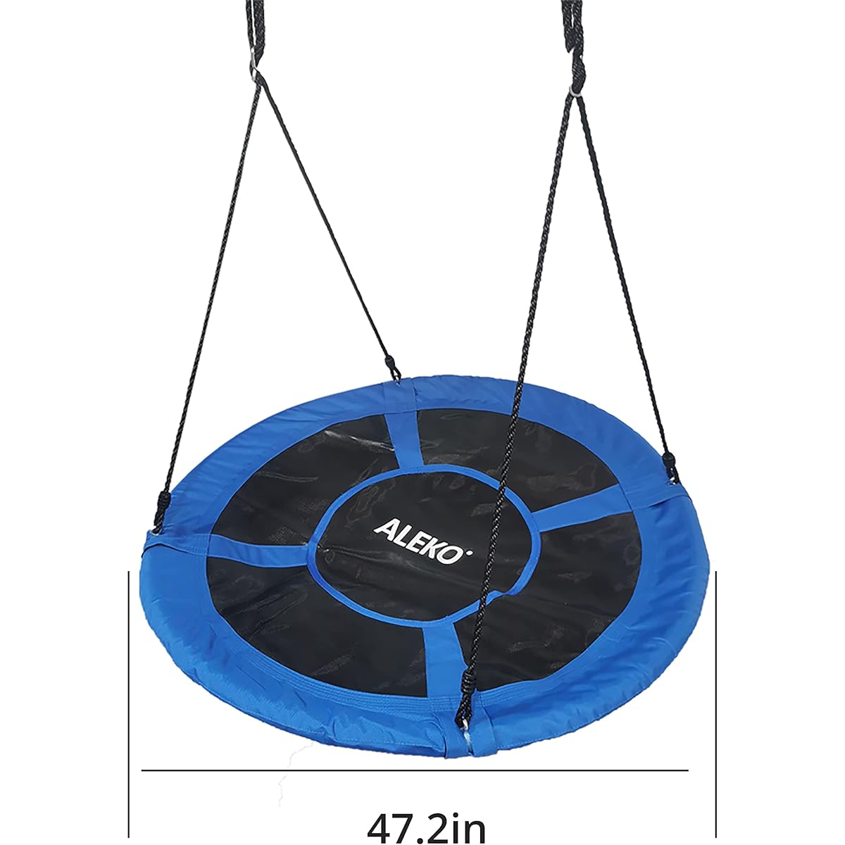 ALEKO Outdoor Saucer Platform Swing with Adjustable Hanging Rope, Tree/Swing Set, Perfect for Backyard/Playground/Playroom, Safe Design, 660 lb Capacity (47" Blue)