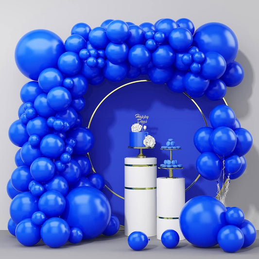 100 Pieces Royal Blue Balloons 18 12 10 5 Inch Royal Blue Balloons Different Size Pack Matte Royal Blue Latex Party Balloon Garland Arch Kit for Baby Shower Anniversary Gender Reveal Birthday Decorations