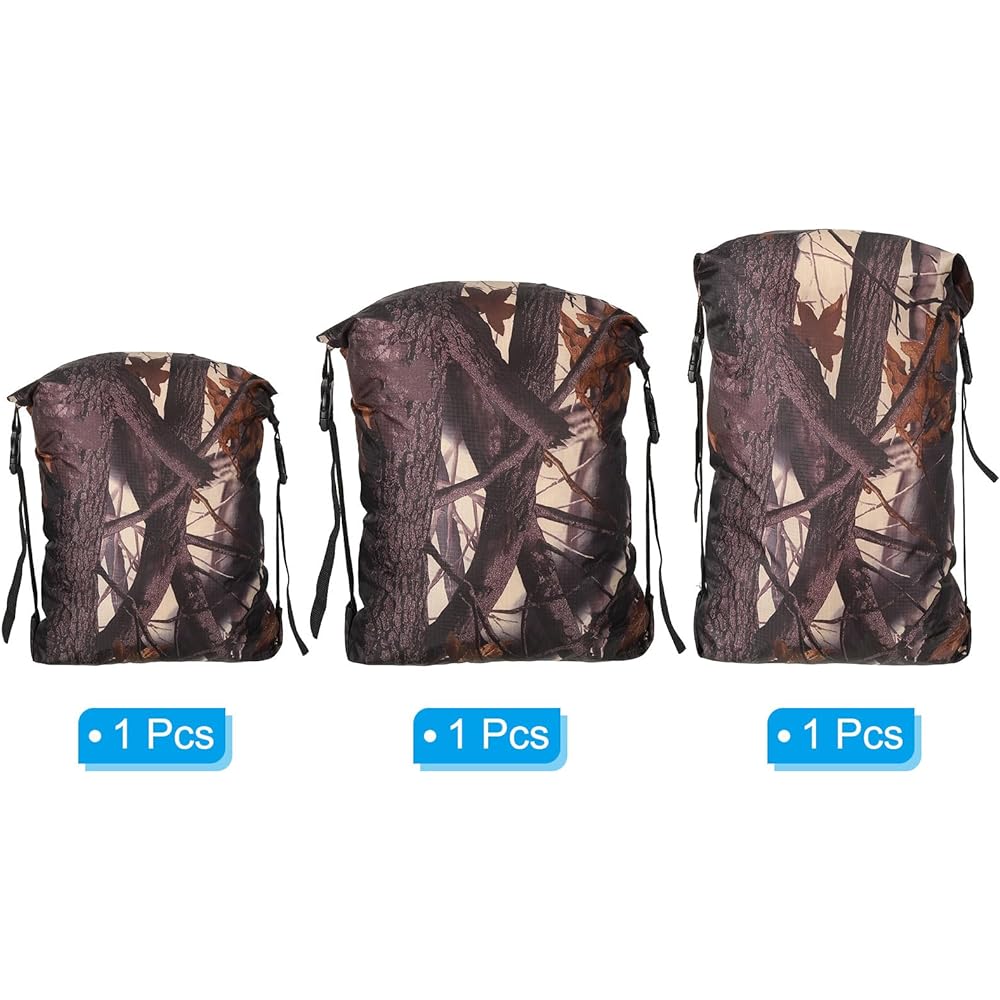 PATIKIL CCTV01 Compression Storage Bag Set of 3 S/M/L Size Waterproof Sleeping Bag Storage Bag Portable Compression Bag for Backpacking and Camping Camouflage Pattern
