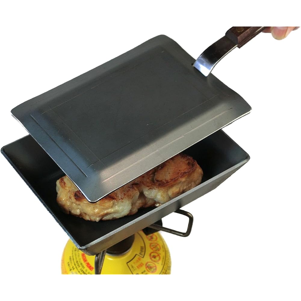 Deep dish solo iron plate set [T2.3 deep pan/T3.2 pan] Opening 166 x 126 x depth 43mm Approx. 1.2kg | Comes with handle and storage bag (base material)