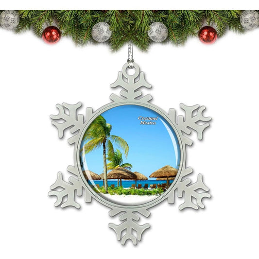 Umsufa Mexico Beach Cozumel Christmas Ornaments Tree Decorations Crystal Metal Souvenir Gifts