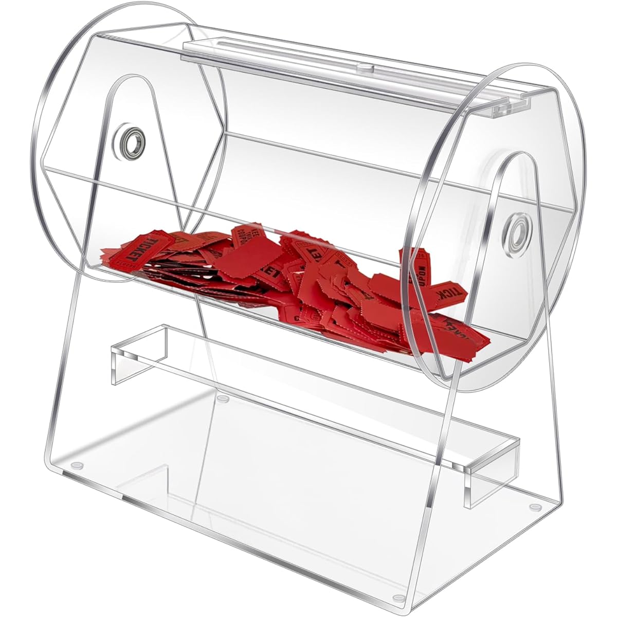 Acrylic Raffle Drum Clear Raffle Ticket Spinner Cage Transparent Raffle Ticket Box Lottery Game Bingo Raffle Balls
