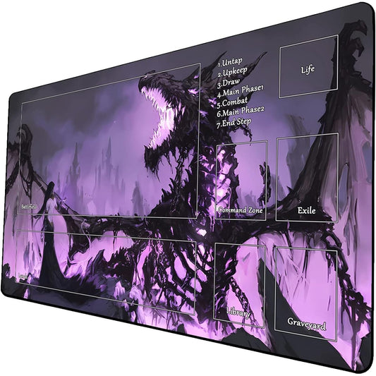 MTG Playmat Game Playmat MTG TCG 24 x 14 Inch Trading Card Inked Game Playmat with Storage Bag Smooth Rubber Surface Battle Game