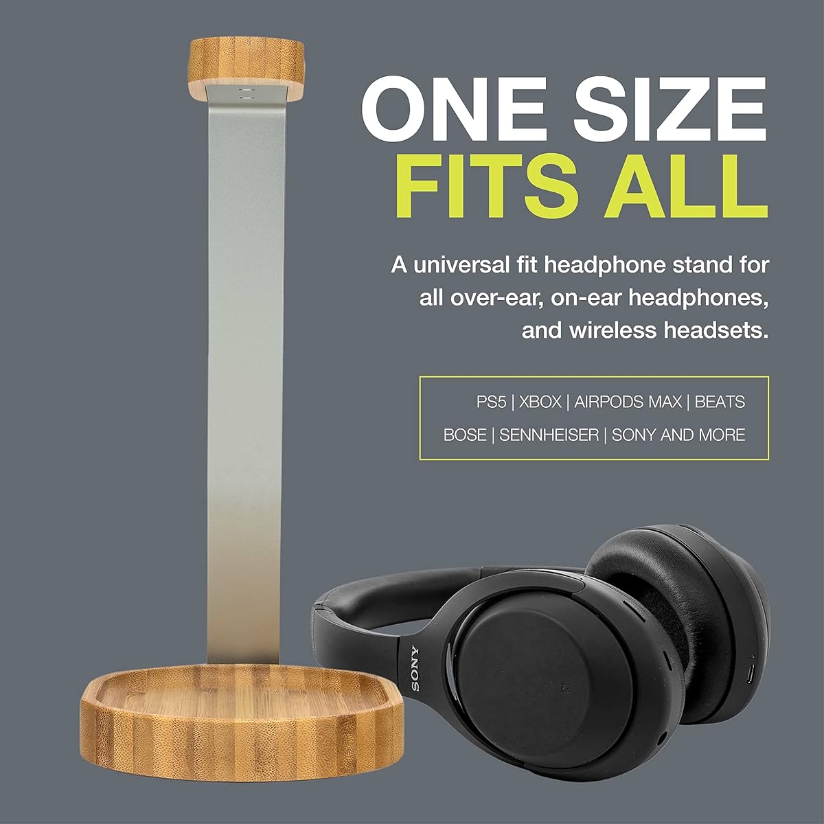 Knox Gear Wooden Headphone Stand (Bamboo Brown)