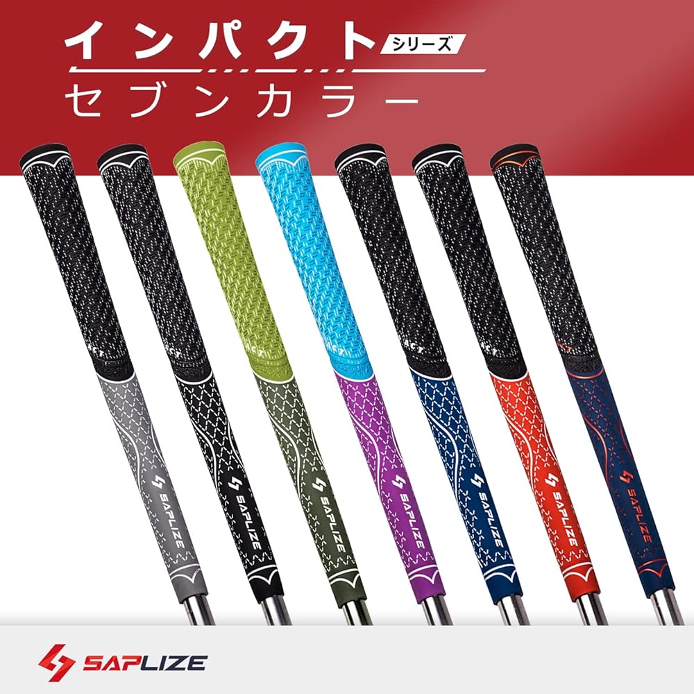 [Set of 8] SAPLIZE Impact Series Golf Grip Impact Series Half Cord Rubber for Ironwood Clubs Anti-Slip Anti-Abrasion Comes with 10 Pieces of Tape