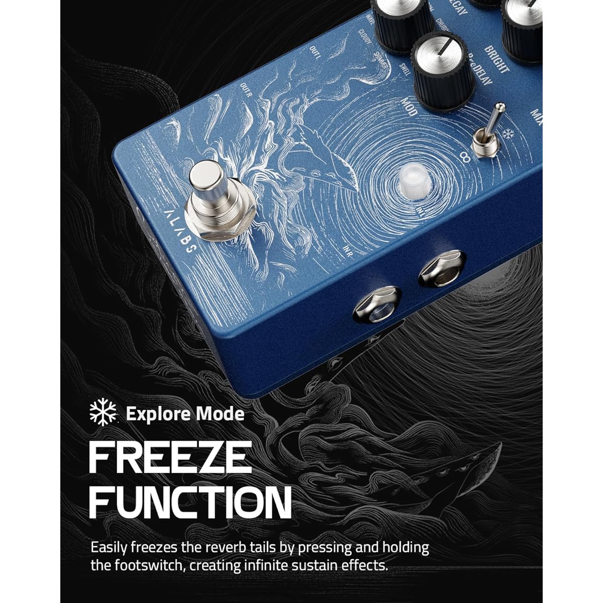 ALABS Digital Reverb 9 Mode Guitar Pedal Effector Digital Reverb Effects Pedal (CETUS)