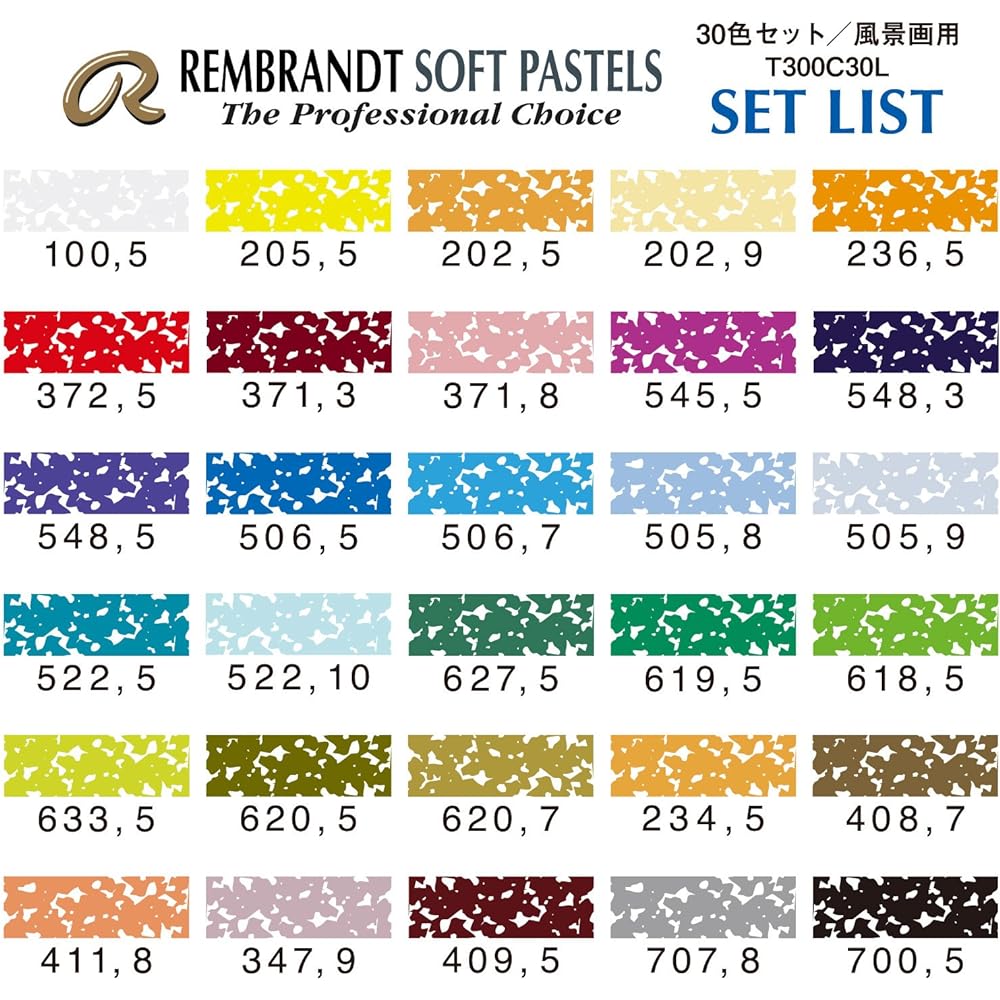 Talens Rembrandt Soft Pastel 30 Color Set for Landscape Painting