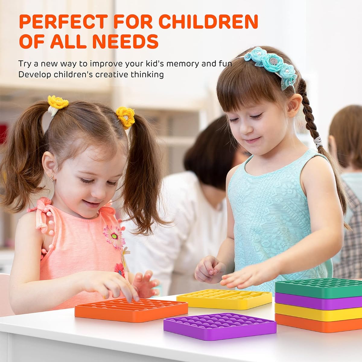 SoulLife 12 Pack Fidget Toys,Push Pop Fidget Sensory Toys Set,Stress Relief Gifts for Kids & Adults,Pop Bulk & Party Favors Toddler Toys for Easter Gifts,Party Supplies,Classroom Prizes